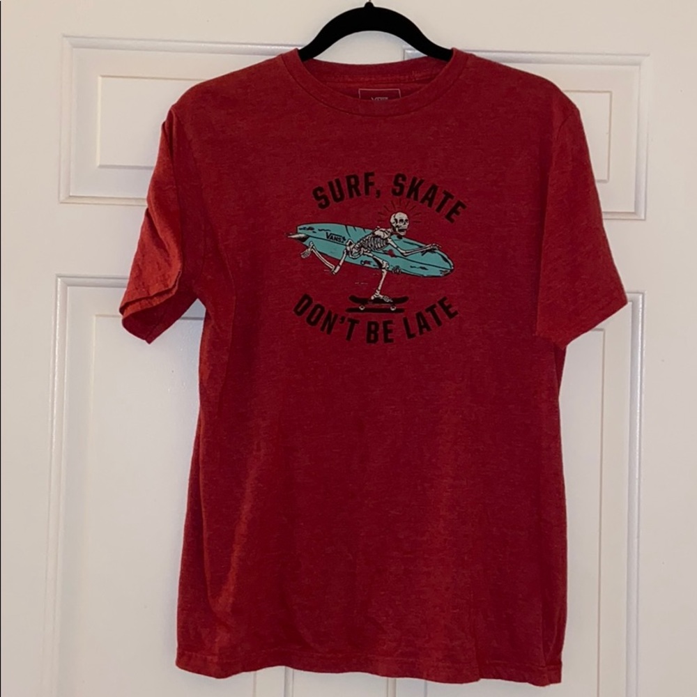 VAN’S skeleton surf, skate, don’t be late t-shirt - Picture 2 of 6